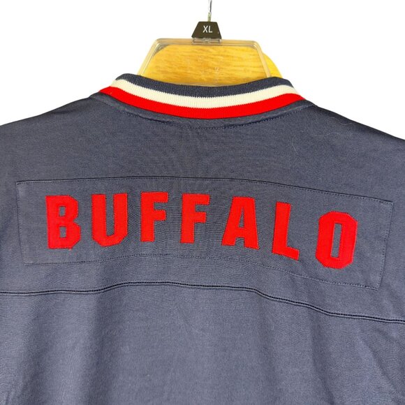 NFL Buffalo Bills Jersey Mens M Navy Blue Embroidered Team Logos Long Sleeve - Picture 12 of 12